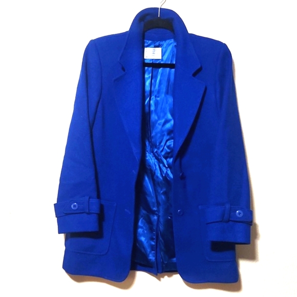 Miss Pendleton Vintage 100% Virgin Wool Royal Blue Blazer Jacket Size 11 EUC!!! - Picture 13 of 14